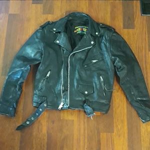 Men's leather biker jacket